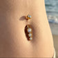 mise en situation Piercing nombril triple strass