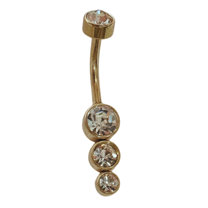 Piercing nombril triple strass