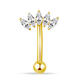 Piercing rook IRIS en titane G23 doré avec cinq zirconiums