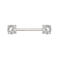 Piercing téton LUNA en titane ASTM F136 argenté avec zirconiums
