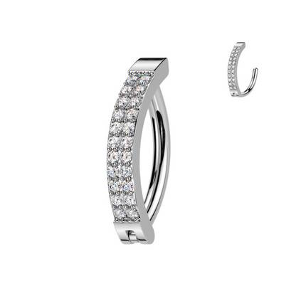 Piercing de nombril à charnière double rangée d'oxyde de zirconium