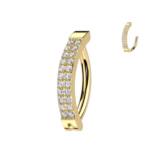 Piercing de nombril à charnière double rangée d'oxyde de zirconium