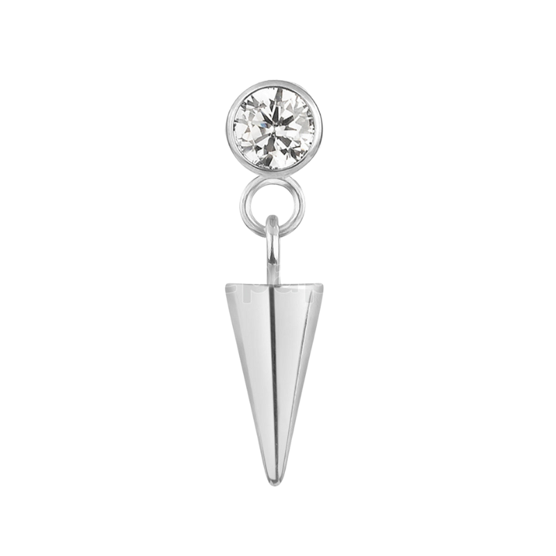 Piercing labret titane ASTM-F136 avec cone suspendu