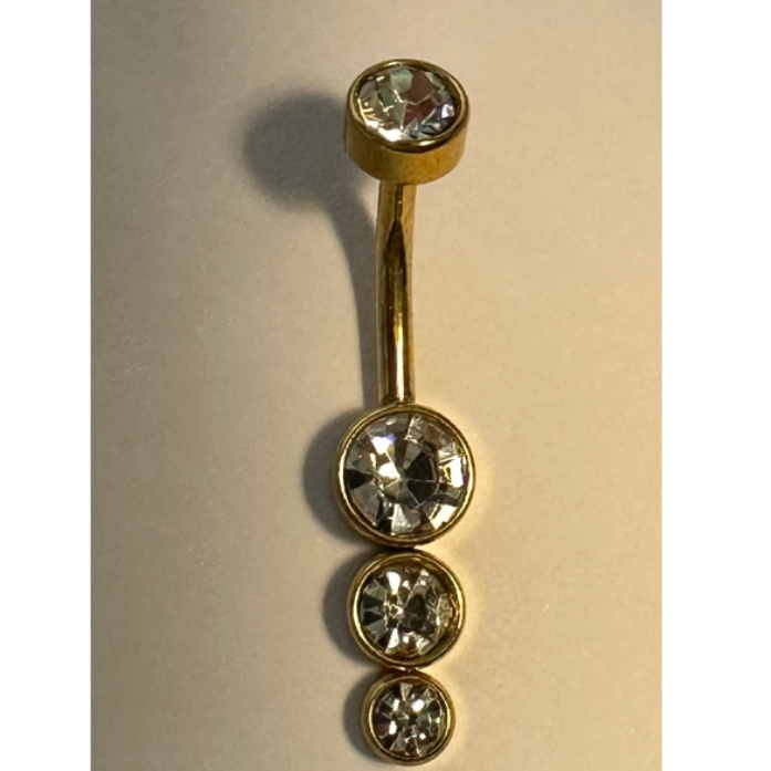 Piercing nombril triple strass
