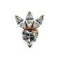 Piercing oreille motif navettes brillantes en titane ASTM F-136