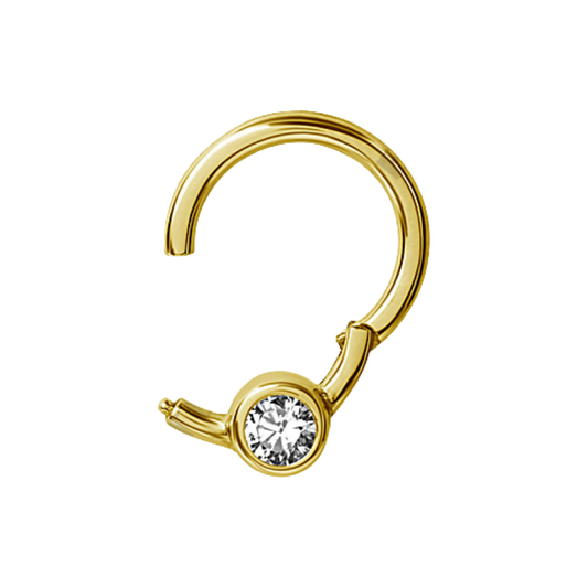 Piercing pour Smiley en Plaqué Or 24 Carats avec Gomme Protectrice