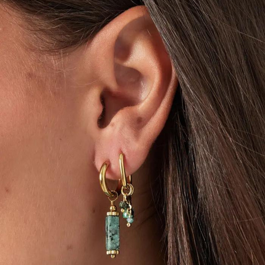 Boucles d'oreilles avec pendentif Anastasia en acier inoxydable
