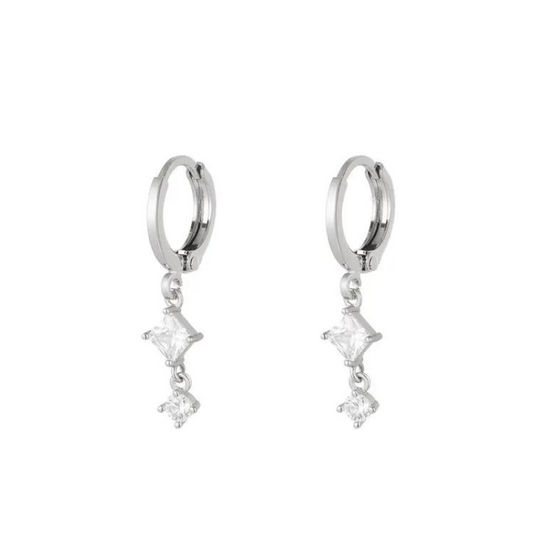 Boucles d'oreilles Felicia avec pendentif zircons