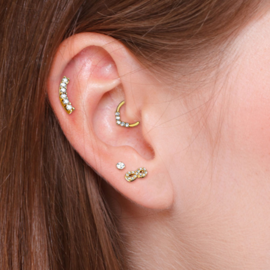 Composition scintillante de piercings oreille