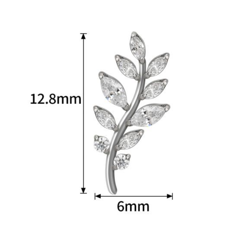 dimension bijou micro labret titane PVD gold feuille piercing helix flat tragus ASTM F136