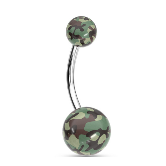 Piercing de nombril camouflage