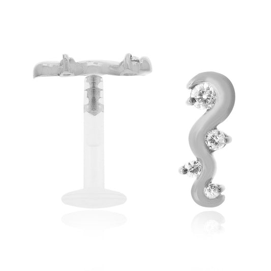 Piercing hélix arabesque en or blanc