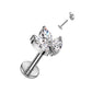 Piercing fleur de lotus brillants blanc