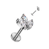 Piercing oreille en titane fleur de lotus