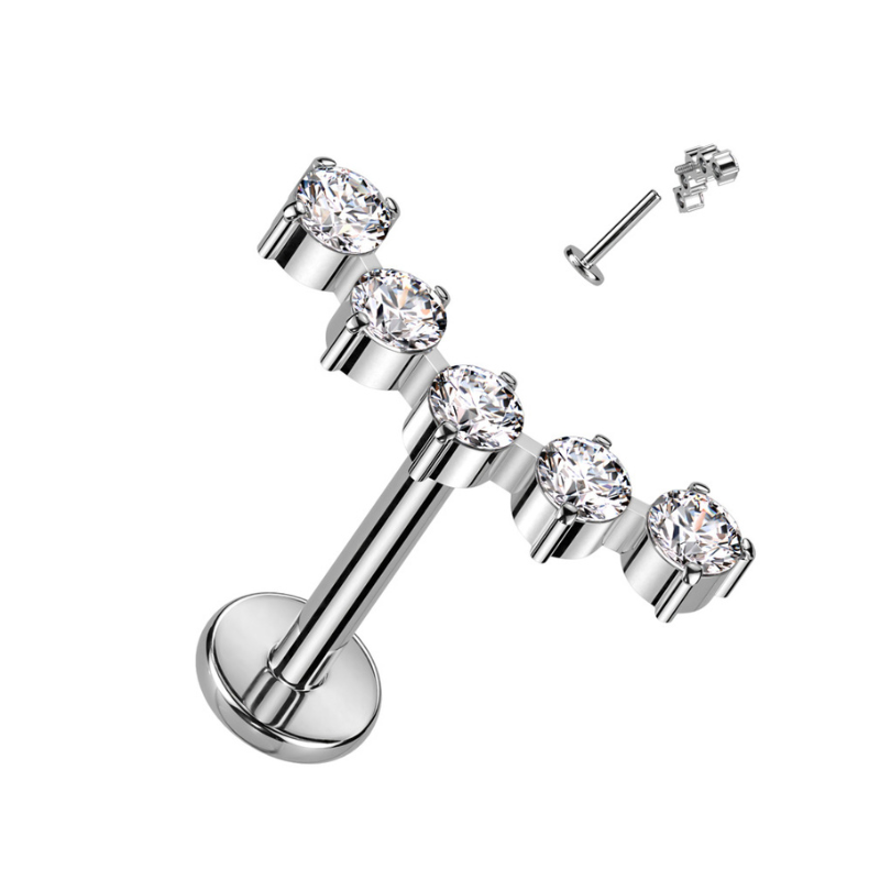 Piercing helix en titane couronne de strass