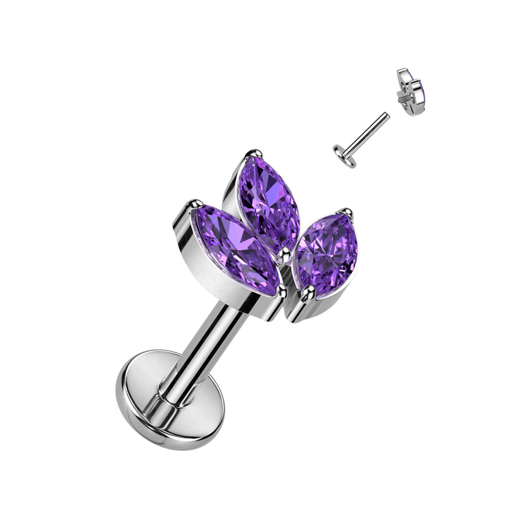 Piercing fleur de lotus violet