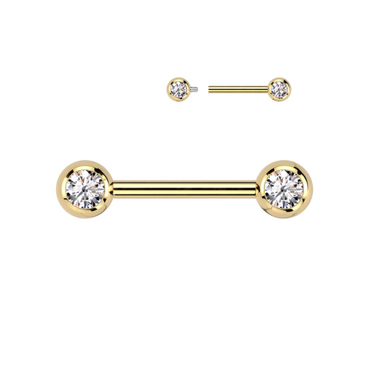 Bijou de téton en titane doré