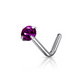 Piercing de nez acier chirurgical avec strass couleur griffé (barre pliée)