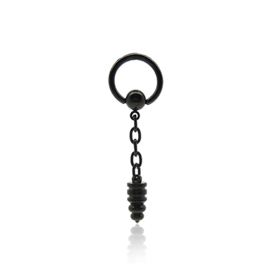 Piercing anneau pendentif acier noir