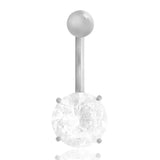Piercing nombril or blanc zirconium 8 mm