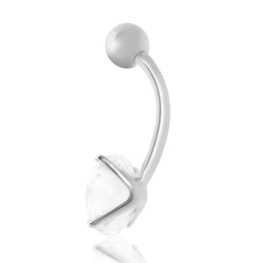 Piercing nombril or blanc zirconium 8 mm