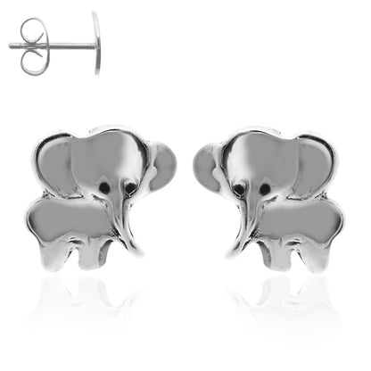 Boucle d'oreille éléphant en argent