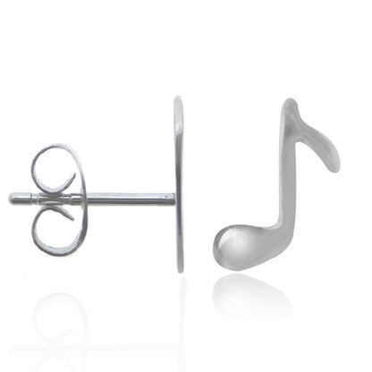 Boucle d'oreille note de musique en argent