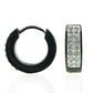 Boucle d'oreille anneau cristaux blancs