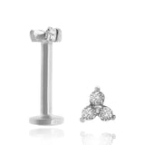 Piercing labret or blanc brillant
