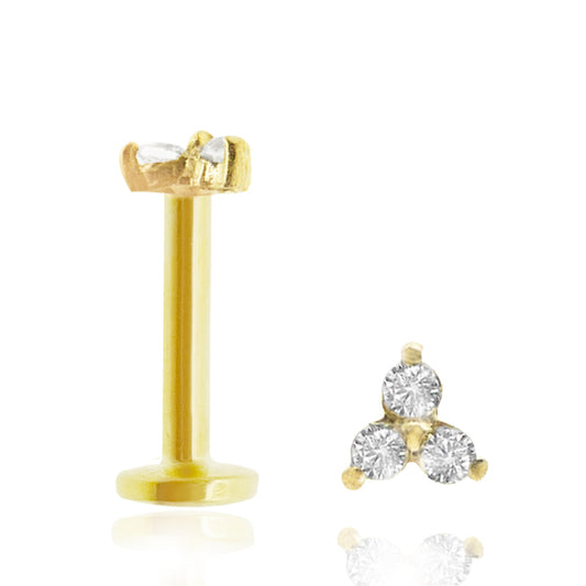 Piercing labret or jaune brillant