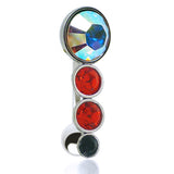 Piercing nombril inversé multicolore Swarovski