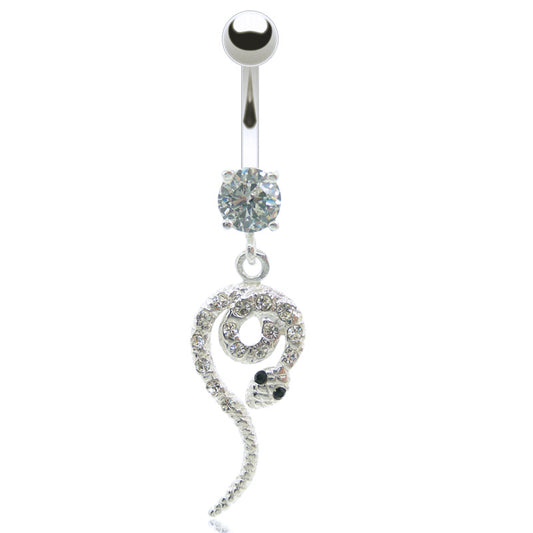 Piercing nombril pendentif serpent