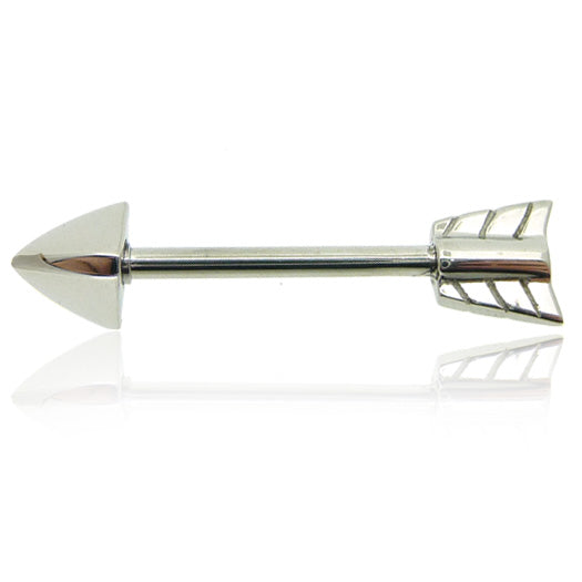 Piercing teton acier chirurgical avec motif flèche en argent. – C-Bo ...
