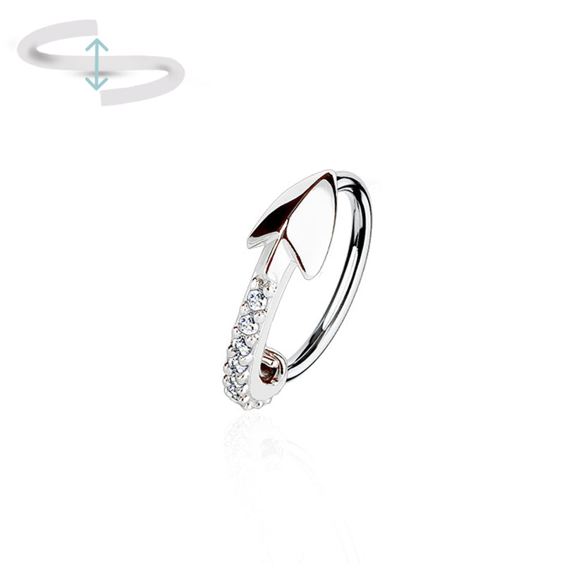 Anneau flèche et brillants pour le piercing hélix – C-Bo piercings