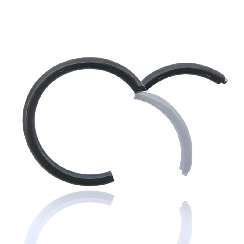 Piercing anneau clicker acier chirurgical noir ouverture manuelle
