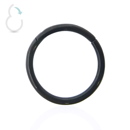 Piercing anneau clicker acier chirurgical noir ouverture manuelle