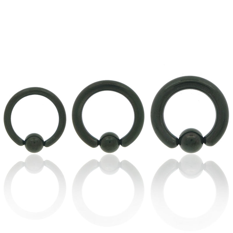 Piercing anneau acier chirurgical noir 3,2mm