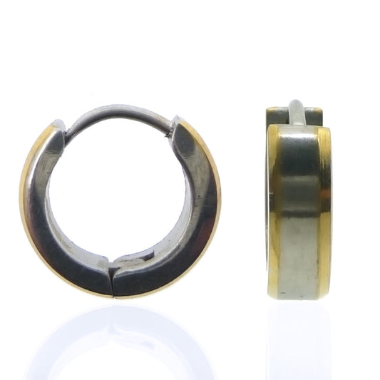Piercing oreille : anneau acier plaqué or