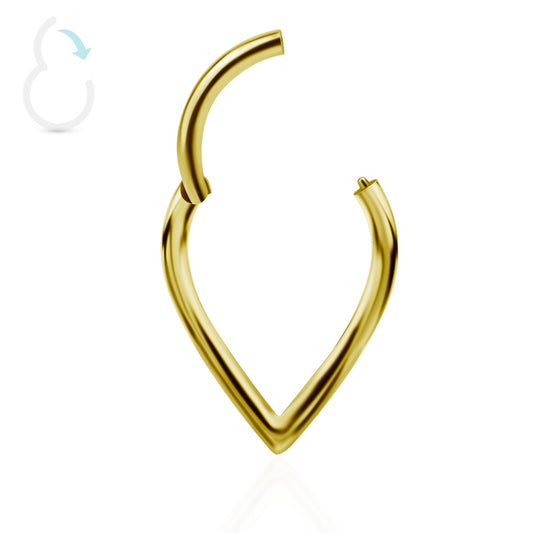 Piercing : clicker plaqué or en forme de goutte