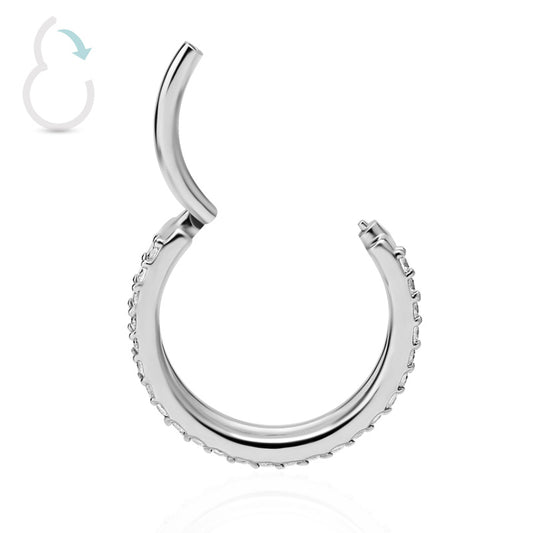 Anneau conch effet double avec zirconium premium