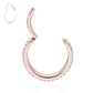 Anneau conch : plaqué or rose et cristal de Swarovski