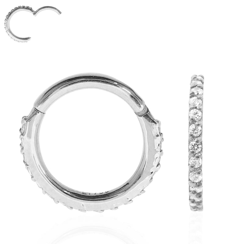 Piercing hélix anneau or blanc clicker