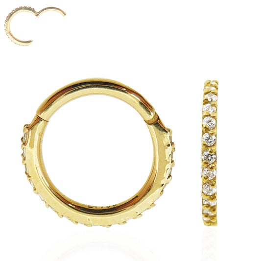 Piercing hélix or jaune 18 carats anneau clicker
