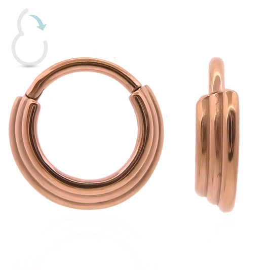 Anneau clicker style or rose pour l'oreille (hélix et tragus)