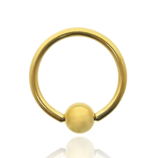 Piercing anneau boule clipable plaque or