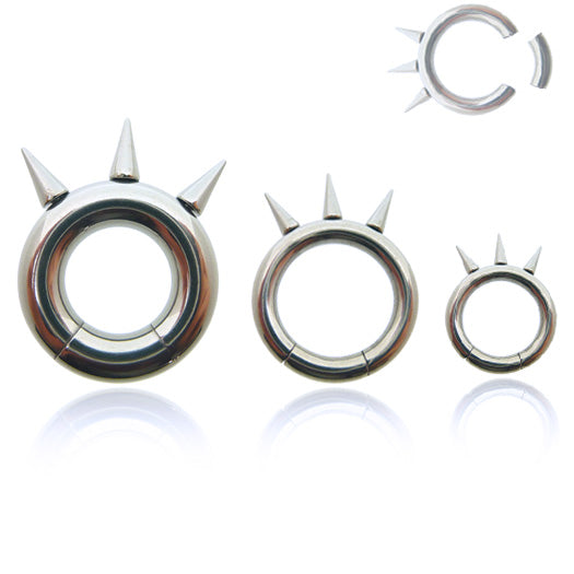 Piercing anneau segment acier chirurgical avec pics