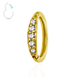 Anneau clicker plaqué or et cristaux de Swarovski
