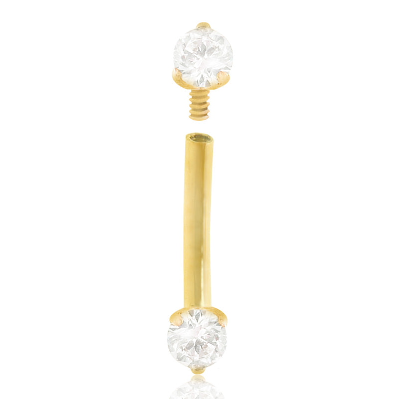 Piercing arcade en or jaune diamant 0,05 carats