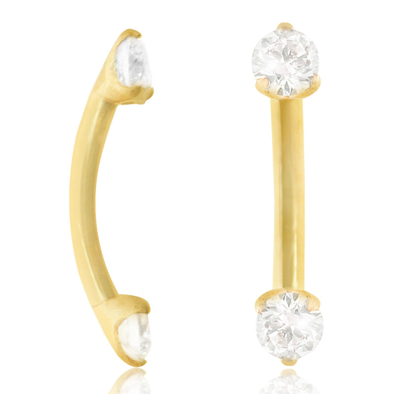 Piercing arcade en or jaune diamant 0,05 carats