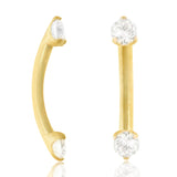 Piercing barre courbe (arcade, rook, daith) or jaune